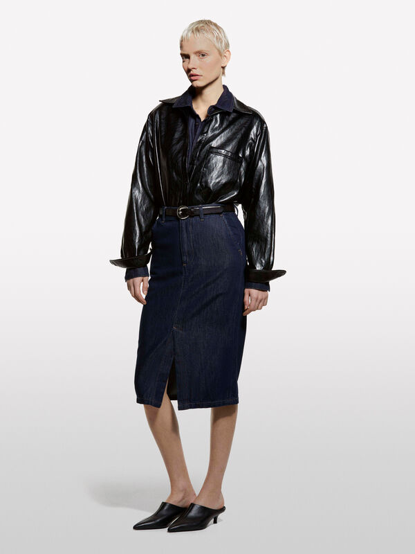 Black shiny shirt - women's shirts | Sisley