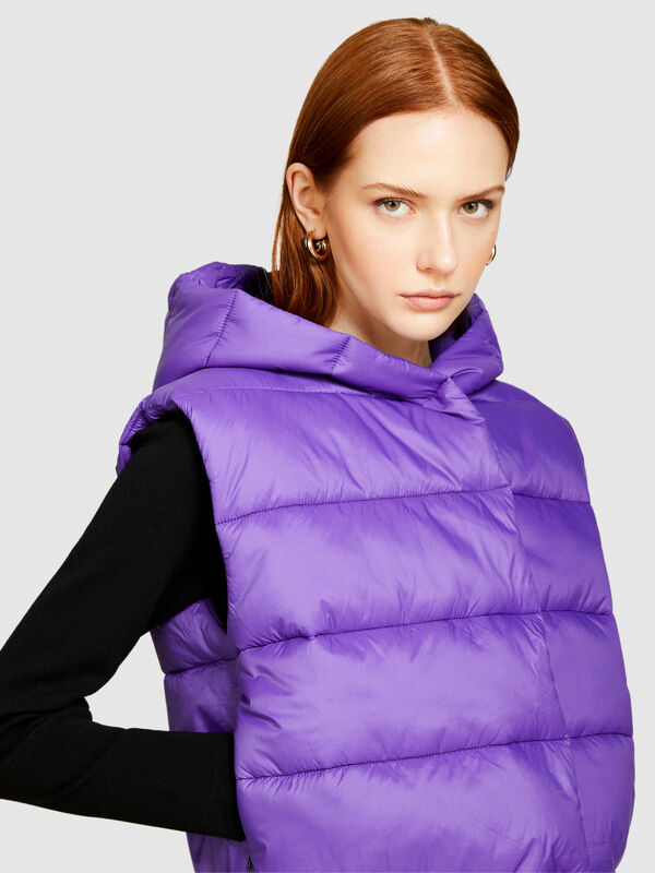 Sleeveless jacket with hood - women's puffer jackets and coats | Sisley