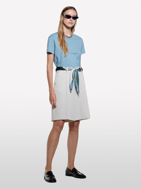 Powder blue boxy fit t-shirt Powder blue boxy fit t-shirt - women's short sleeve t-shirts | Sisley