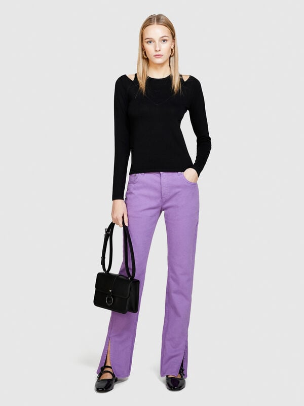 Colorful jeans with slits - women's slim fit jeans | Sisley