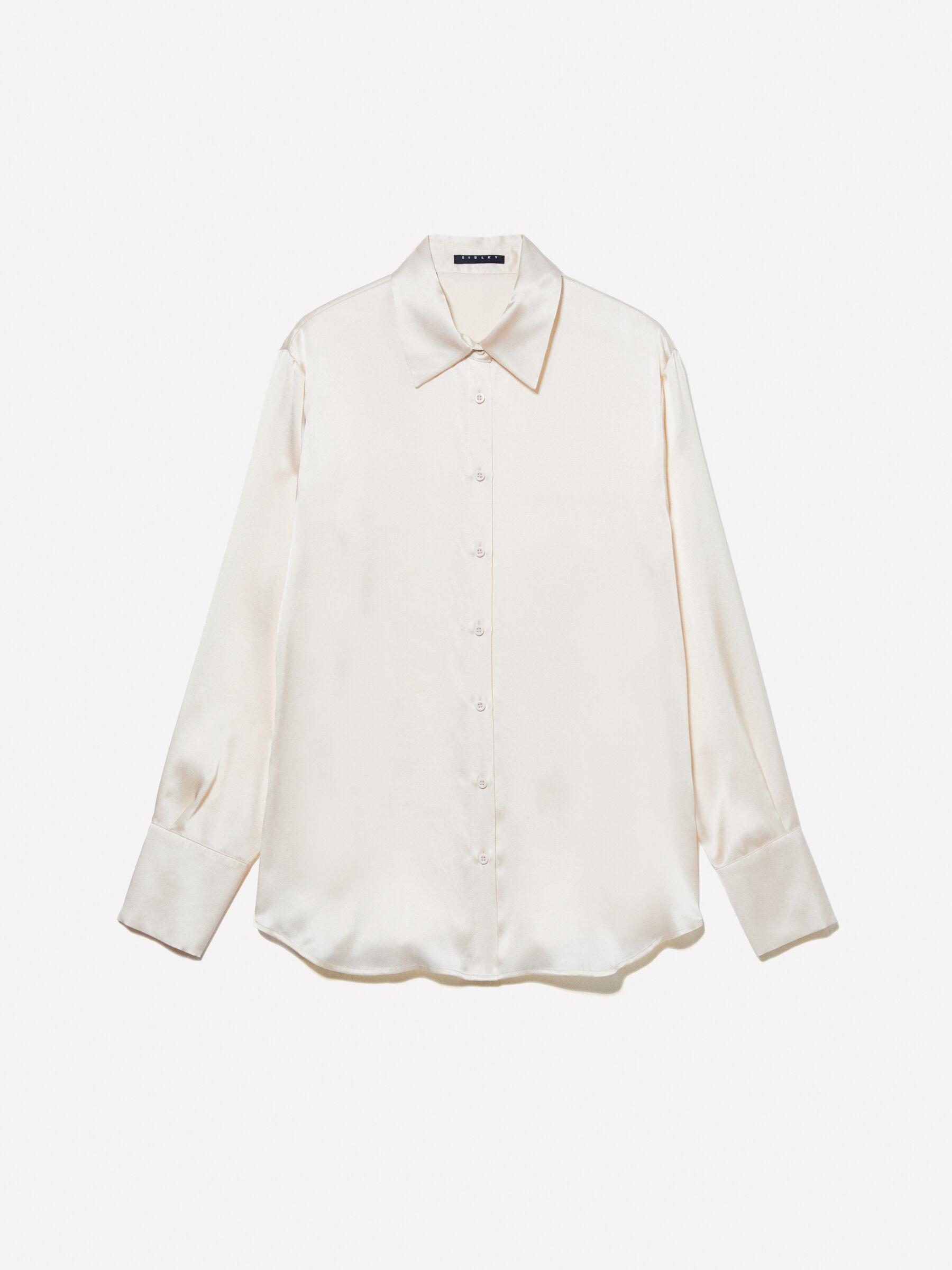 White silk shirt womens top