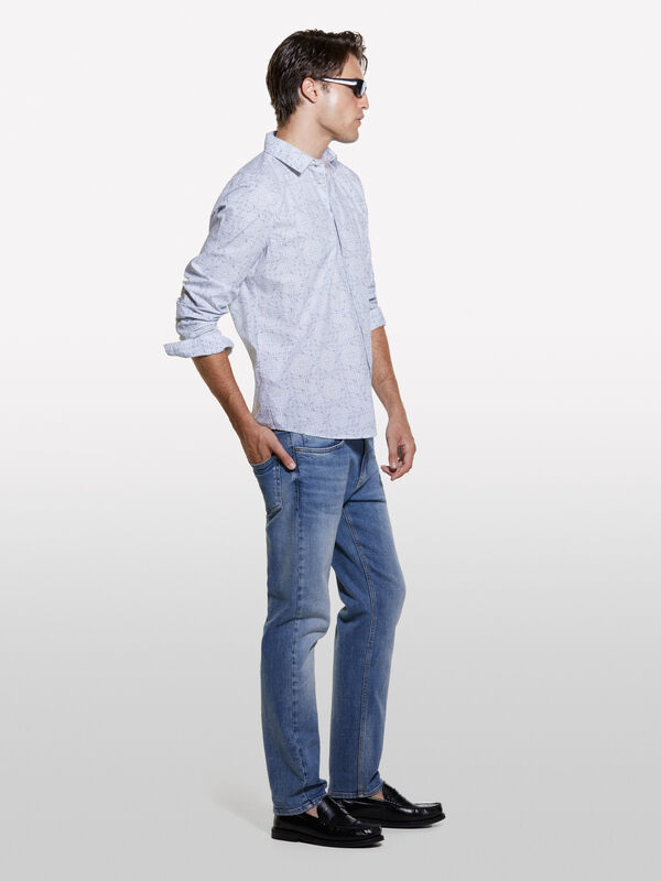 Multicolor printed shirt in 100% organic cotton - men's slim fit shirts | Sisley