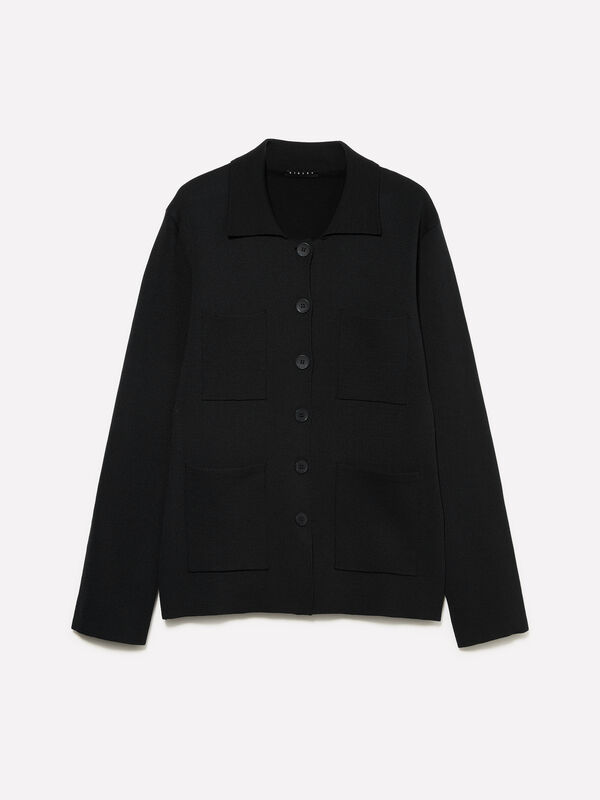 Black knit blazer - men's blazers | Sisley