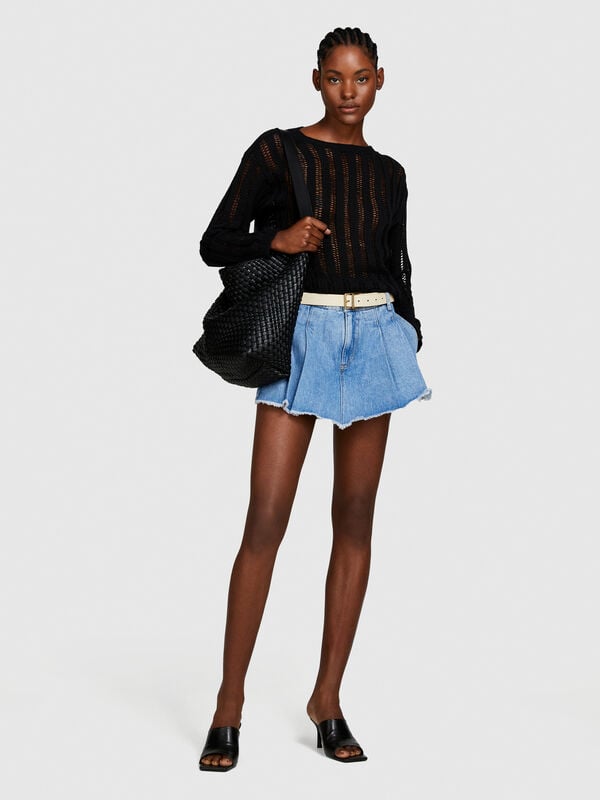 Denim culottes - women's mini skirts | Sisley