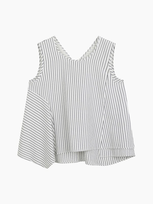 Blue striped sleeveless blouse - sisley k blouses | Sisley K