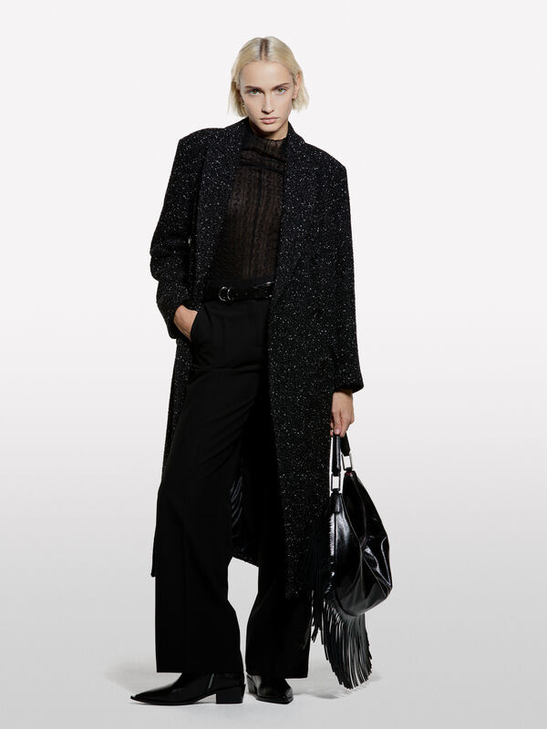Long boucl&eacute; coat - women's coats | Sisley