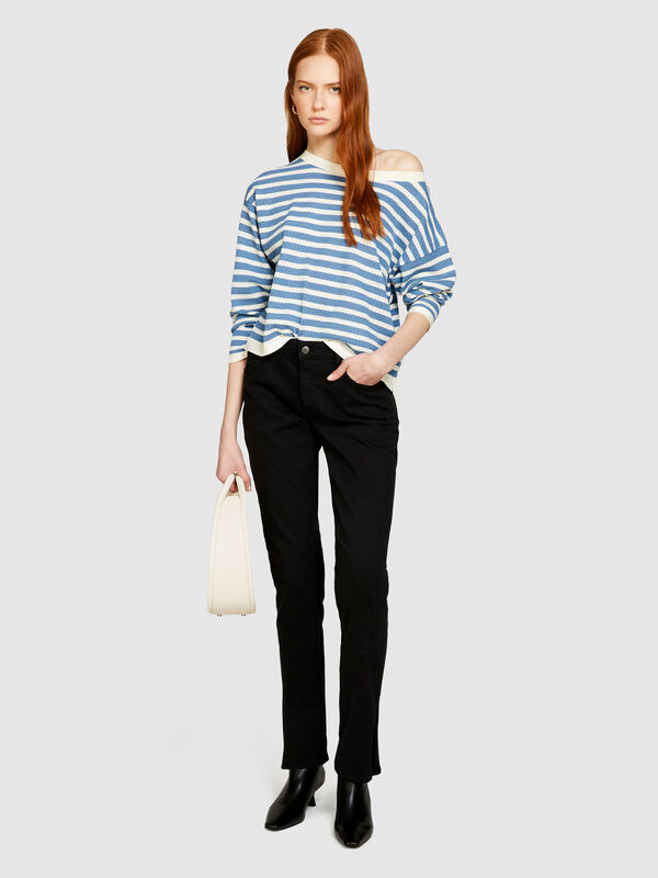 Sweater with two-tone stripes Women