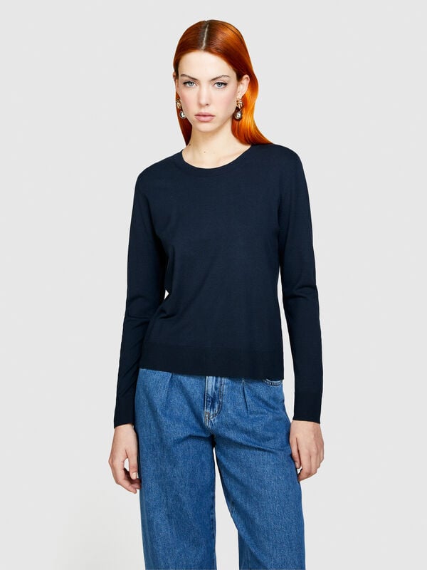 Solid colored sweater - women's crew neck sweaters | Sisley