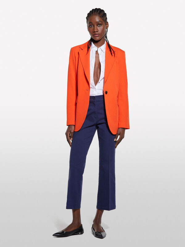 Blue flare fit trousers - women's flared trousers | Sisley