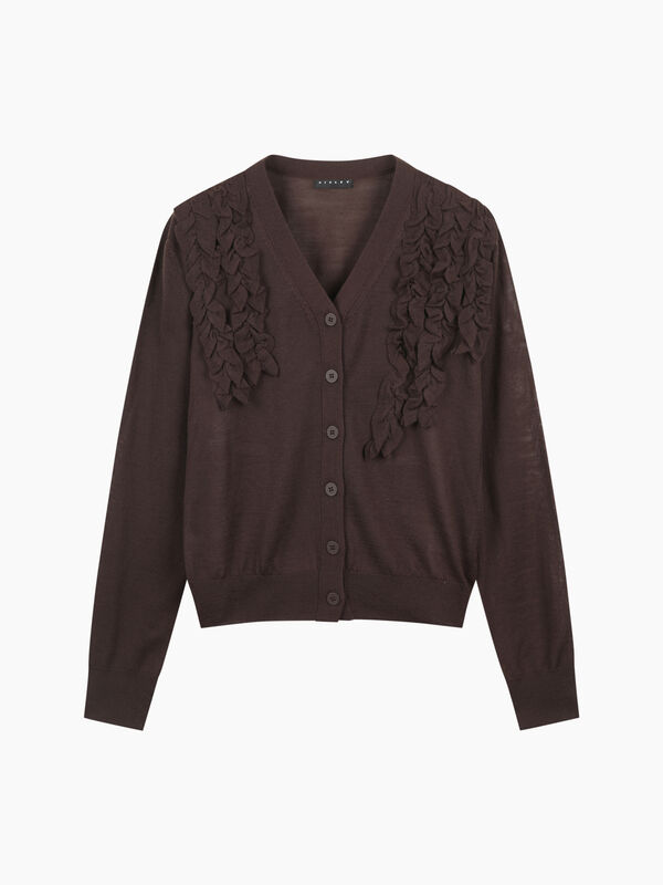 Cardigan with ruffles - sisley k cardigan | Sisley K