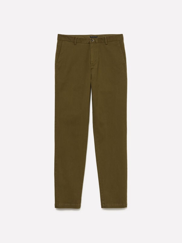Olive green chinos - men's chino trousers | Sisley