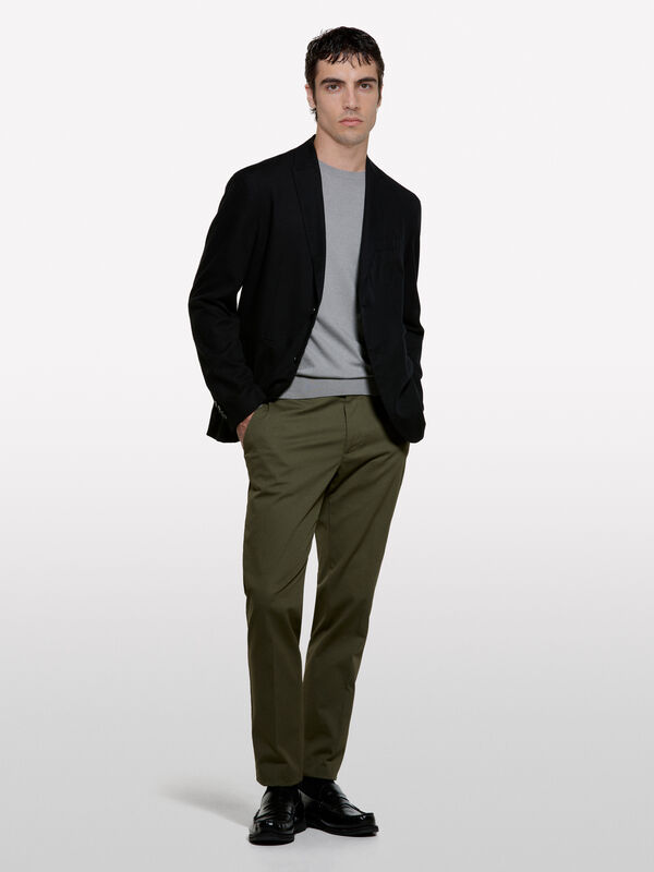 Gray crew neck sweater - men's crew neck sweaters | Sisley