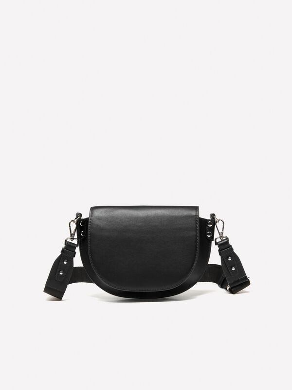 Black crossbody bag in 100% leather - women's shoulder and crossbody bags | Sisley