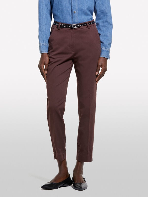 Brown chinos - women's slim fit trousers | Sisley