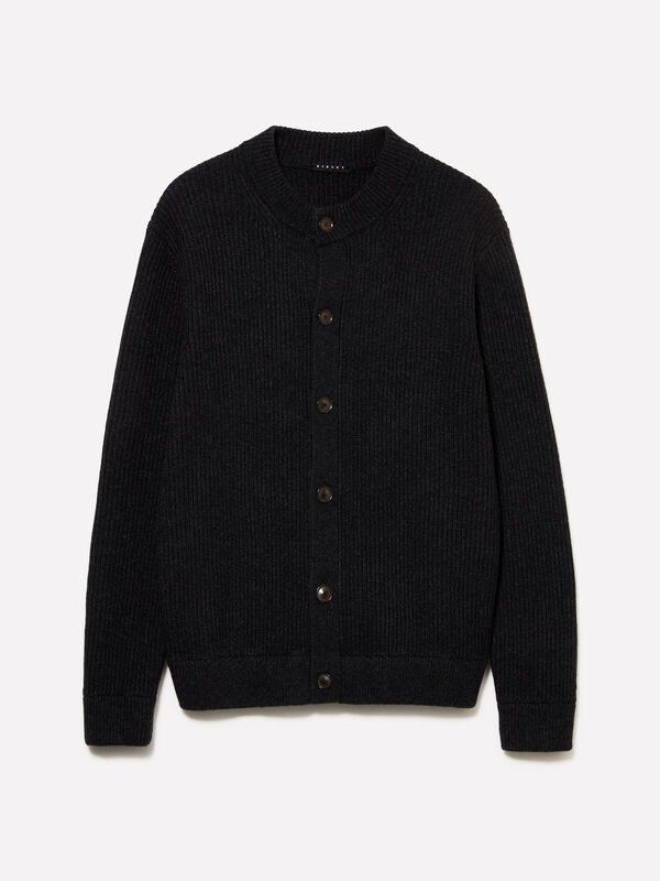 Cardigan with buttons in wool blend - men's cardigans | Sisley