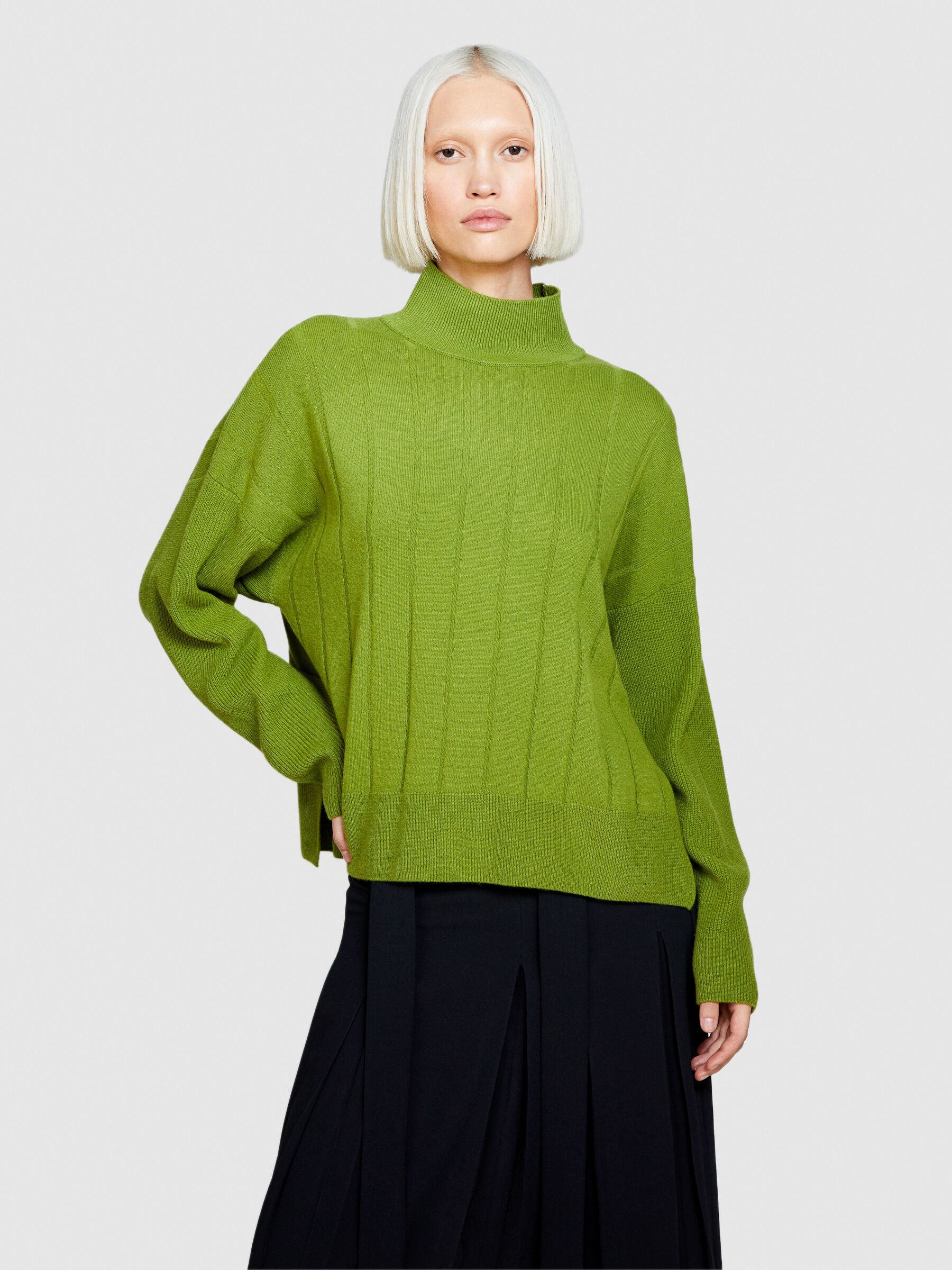 Lime green turtleneck sweater zara sale