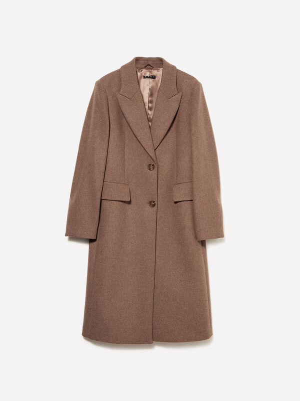 Brown single-breasted coat - women's coats | Sisley