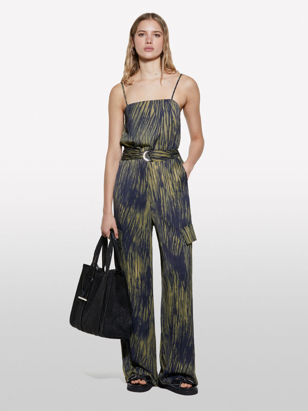 Animal print satin jumpsuit - women's jumpsuits | Sisley