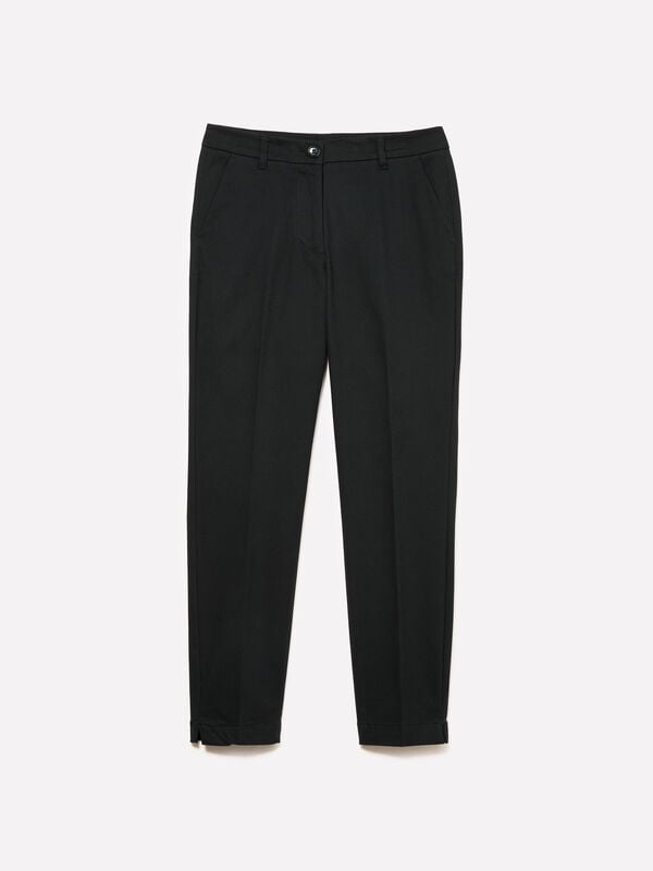 Black slim fit chinos - women's slim fit trousers | Sisley