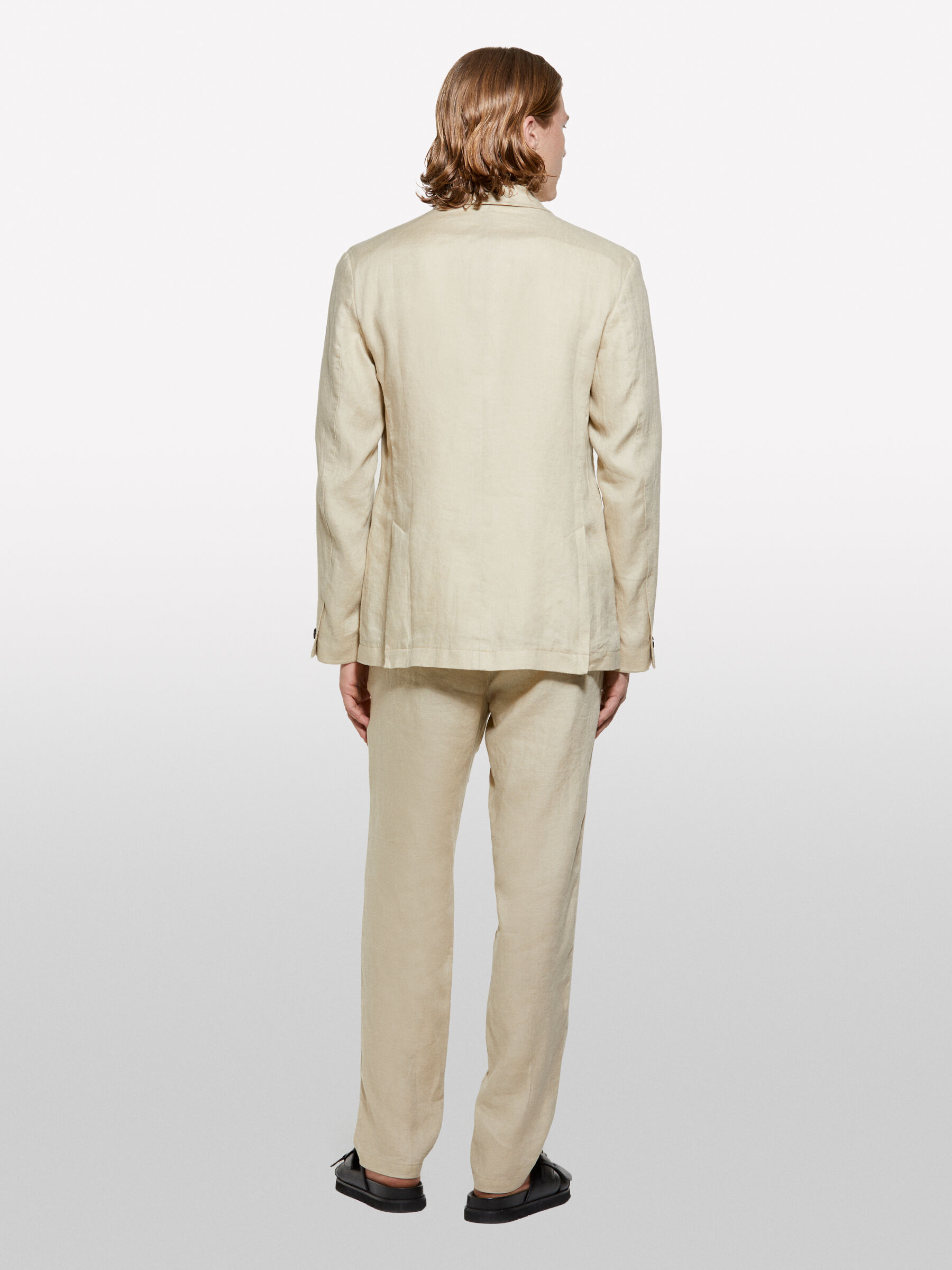ジャケット・アウター 80s 90s EURO linen tailored jacket beige Vtg 70s Variegated Beige Ecru Linen? Golf Beach Boating