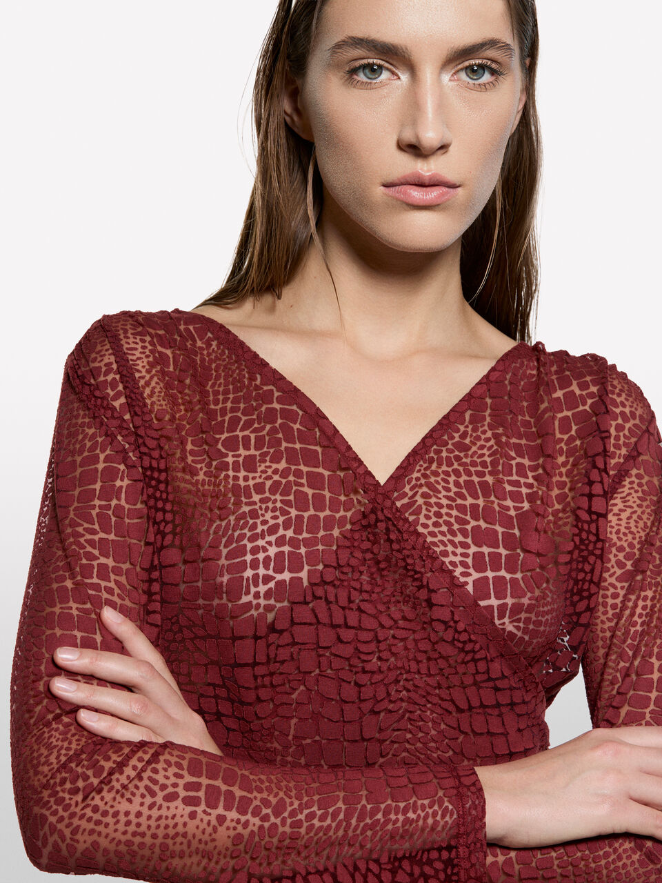 V NECK SWEATER L/S Women image number null