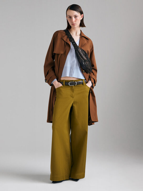 Flowing trench coat with belt - women's trench coats & rain coats | Sisley