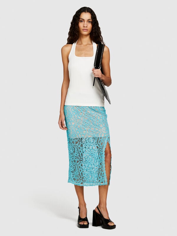Midi skirt in crochet - women's midi skirts | Sisley