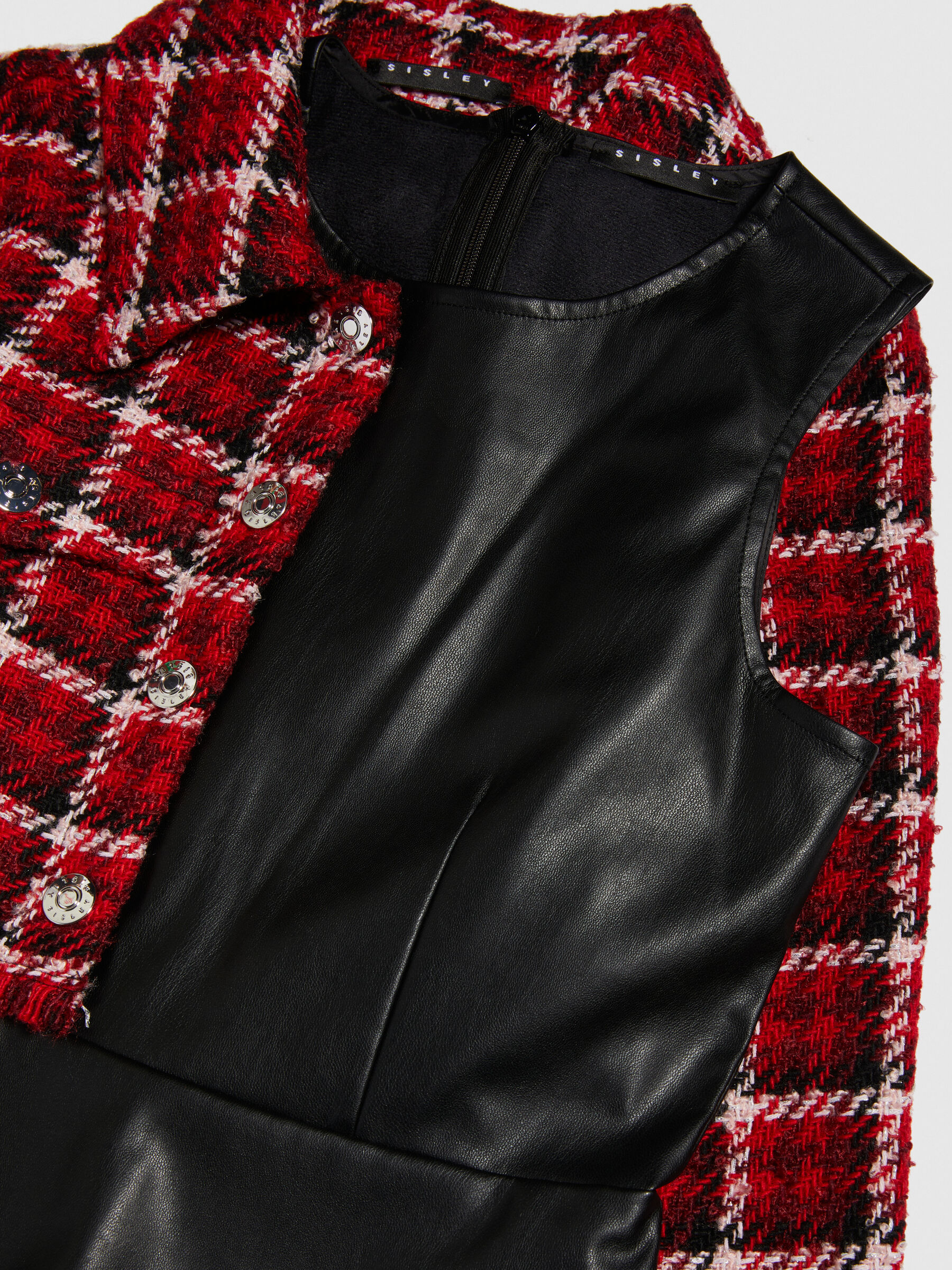 Tweed sleeveless jacket on sale