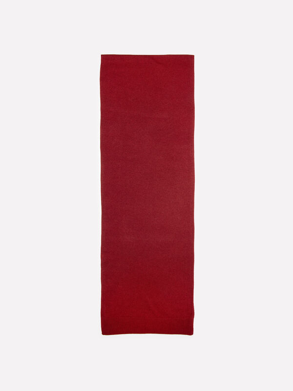 Brick red knitted scarf - women's scarves and foulards | Sisley