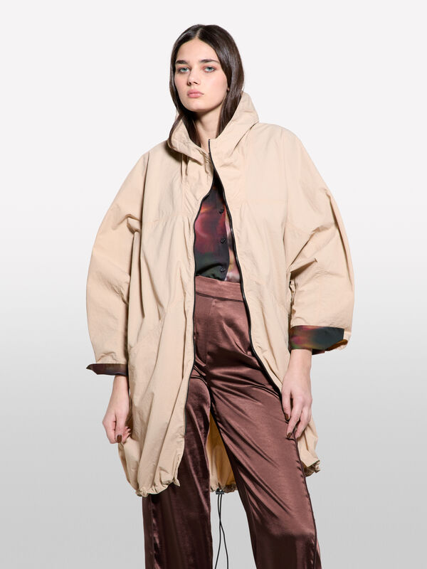 Oversized hooded cape - women's cloaks, ponchos and capes | Sisley