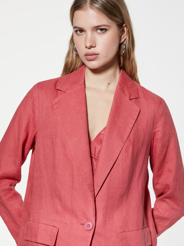 Blush 100% linen blazer - women's blazers | Sisley