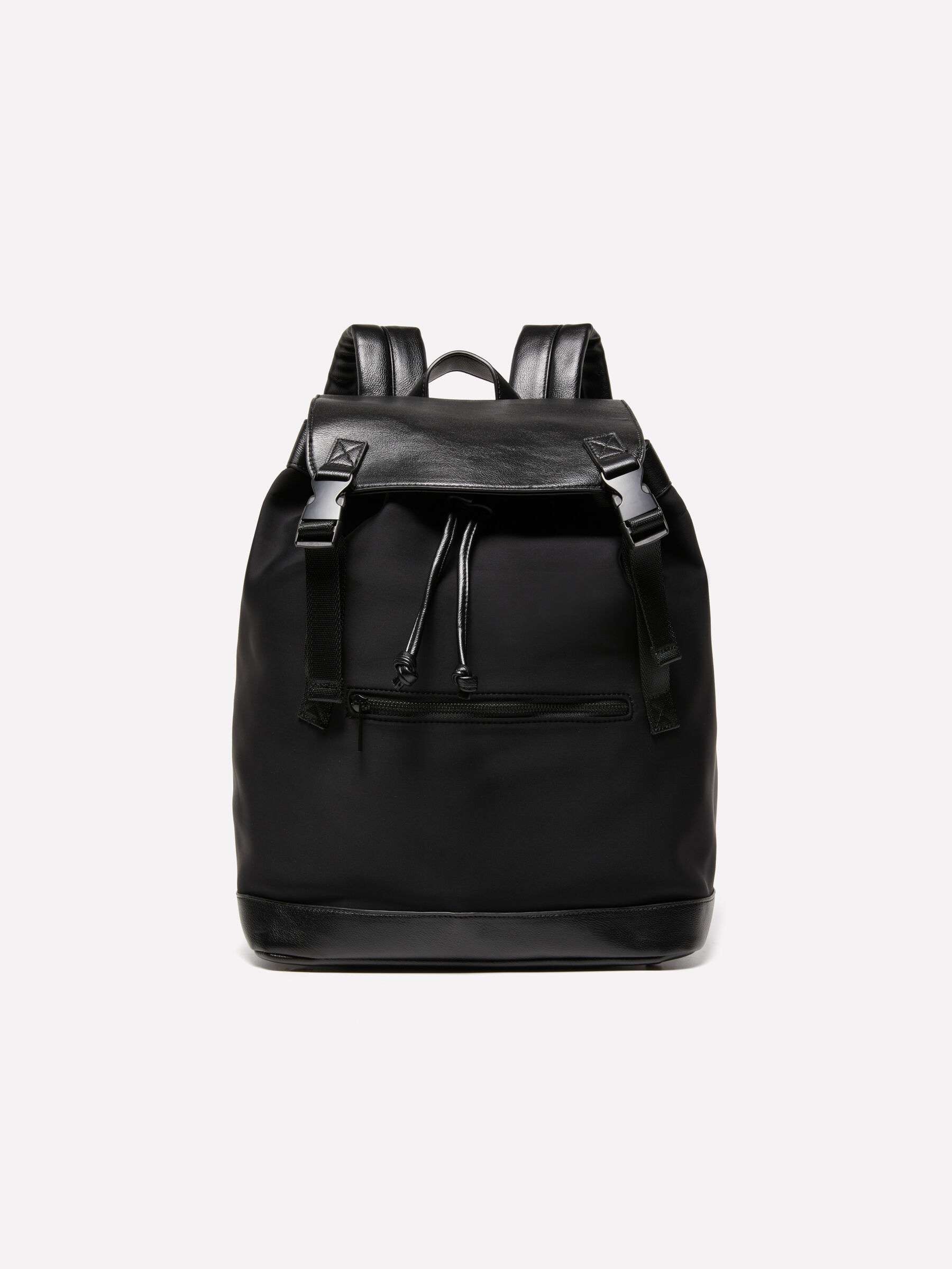 Black leather look rucksack cheap