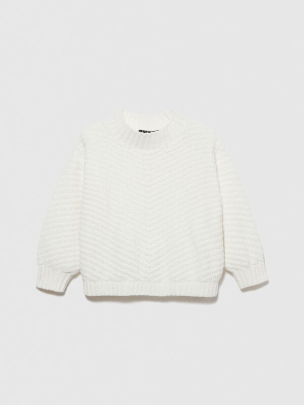 Cropped chenille sweater
