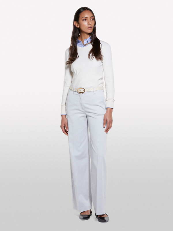 Light gray wide leg trousers - women's palazzo trousers | Sisley