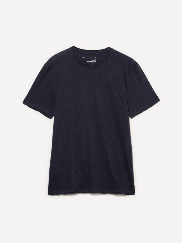 Dark blue slim fit short sleeve t-shirt Dark blue slim fit short sleeve t-shirt - men's short sleeve t-shirts | Sisley