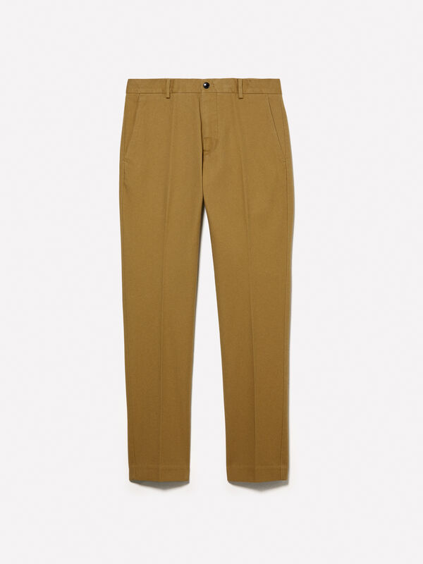 Brown slim fit chinos - men's slim fit trousers | Sisley