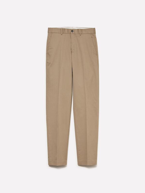 Dove gray slim comfort fit trousers - men's slim fit trousers | Sisley