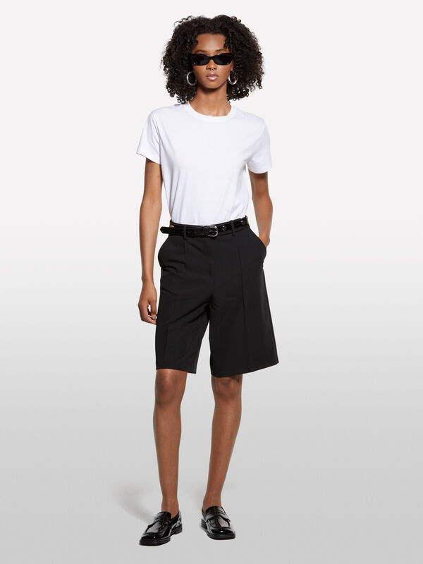 White boxy fit t-shirt - women's short sleeve t-shirts | Sisley