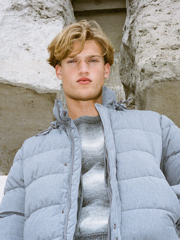 Light gray padded jacket - men's puffer jackets and coats | Sisley