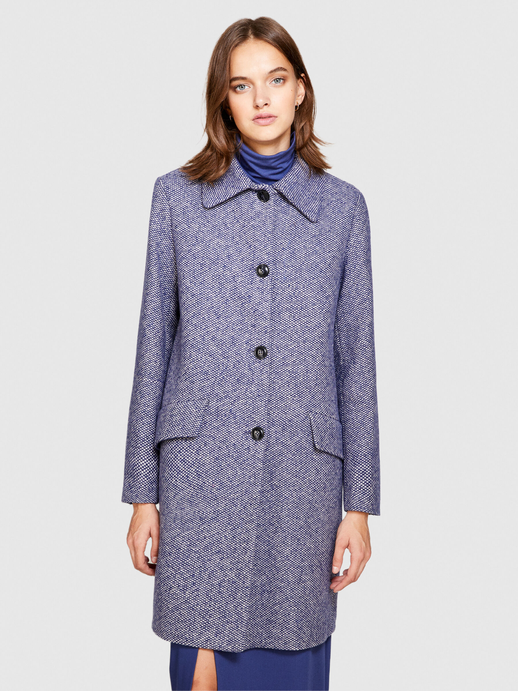 Midi boucl coat Blue Sisley