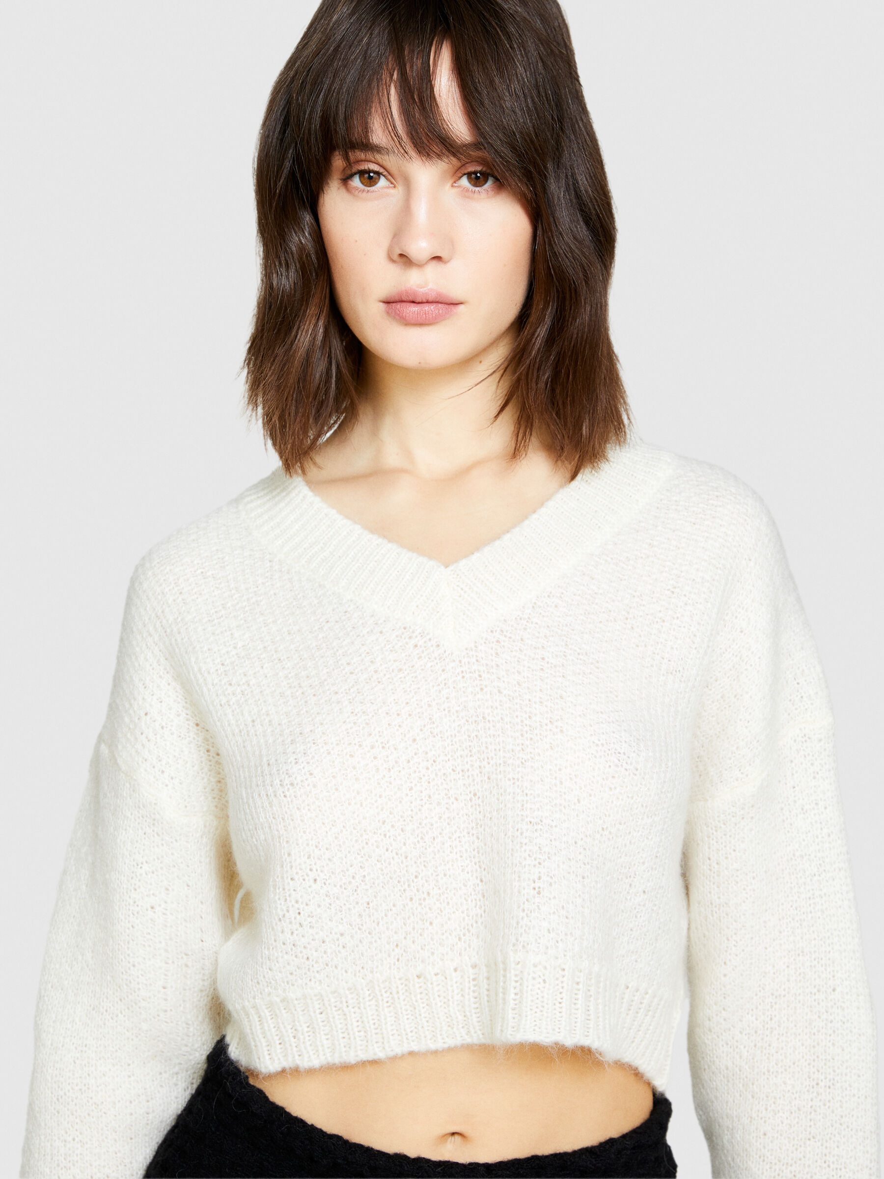 White ultimate sales cropped sweater