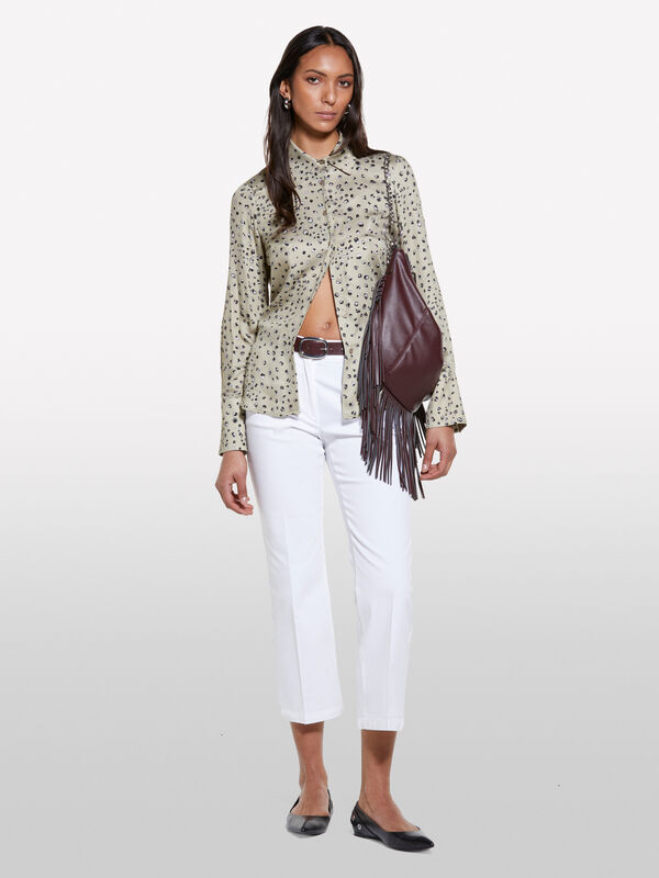 White flare fit trousers - women's flared trousers | Sisley