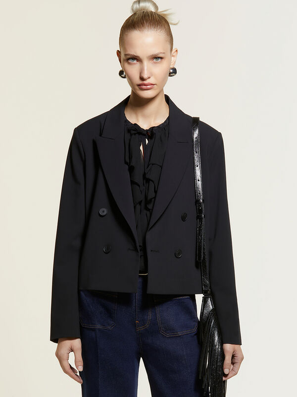 Black Spencer double-breasted blazer - women's blazers | Sisley