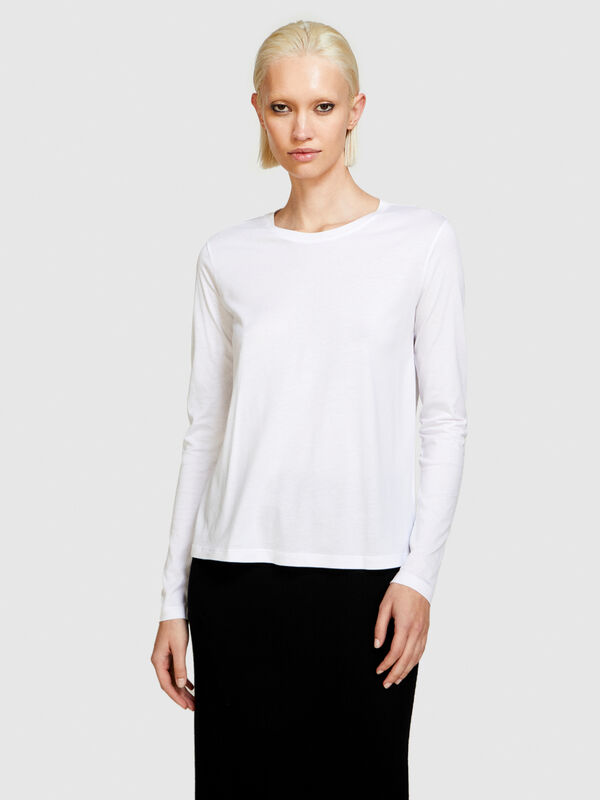 Long sleeve crew neck t-shirt - women's long sleeve t-shirts | Sisley