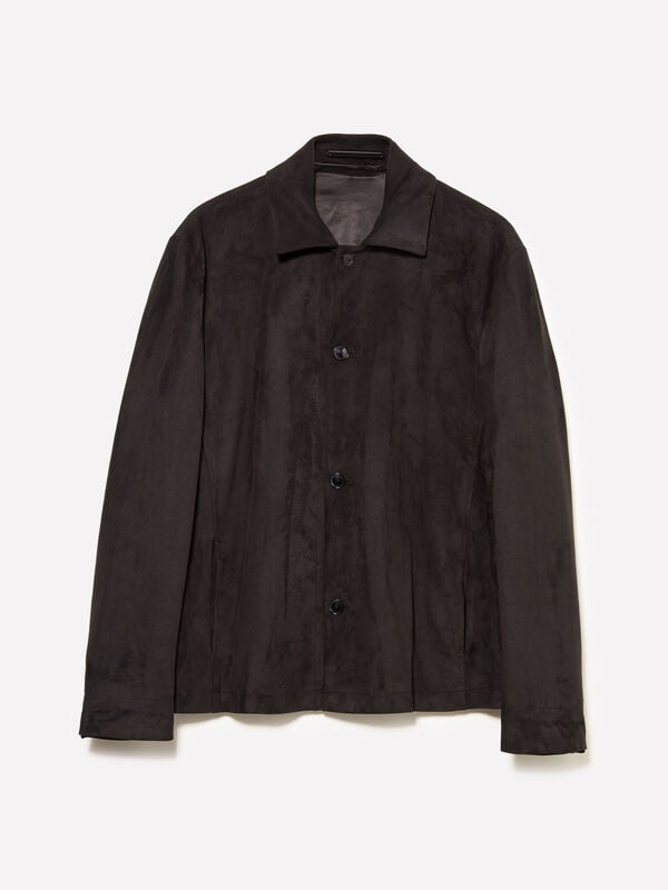 Black suede-like jacket - men's jackets and coats | Sisley