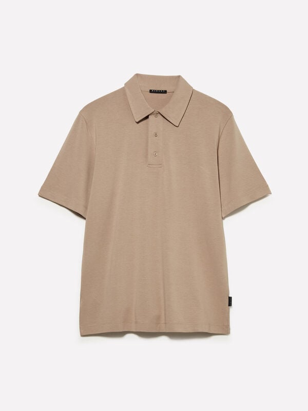Camel slim fit polo - men's polos | Sisley