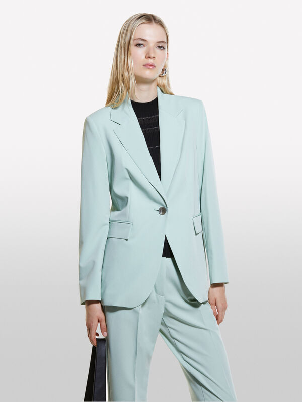 Light green regular fit blazer - women's blazers | Sisley