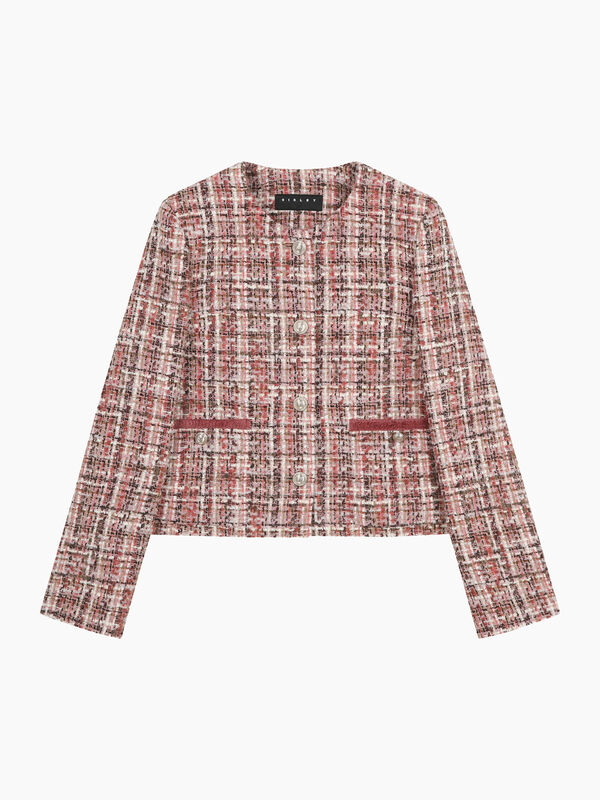 Tweed jacket with jewel buttons - sisley k jackets and coats | Sisley K