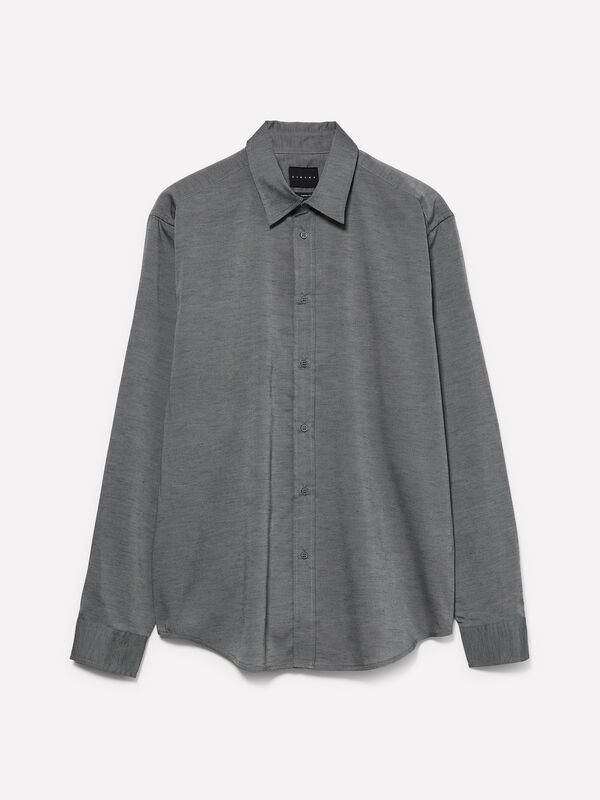 Dark gray button-down shirt - men's regular fit shirts | Sisley