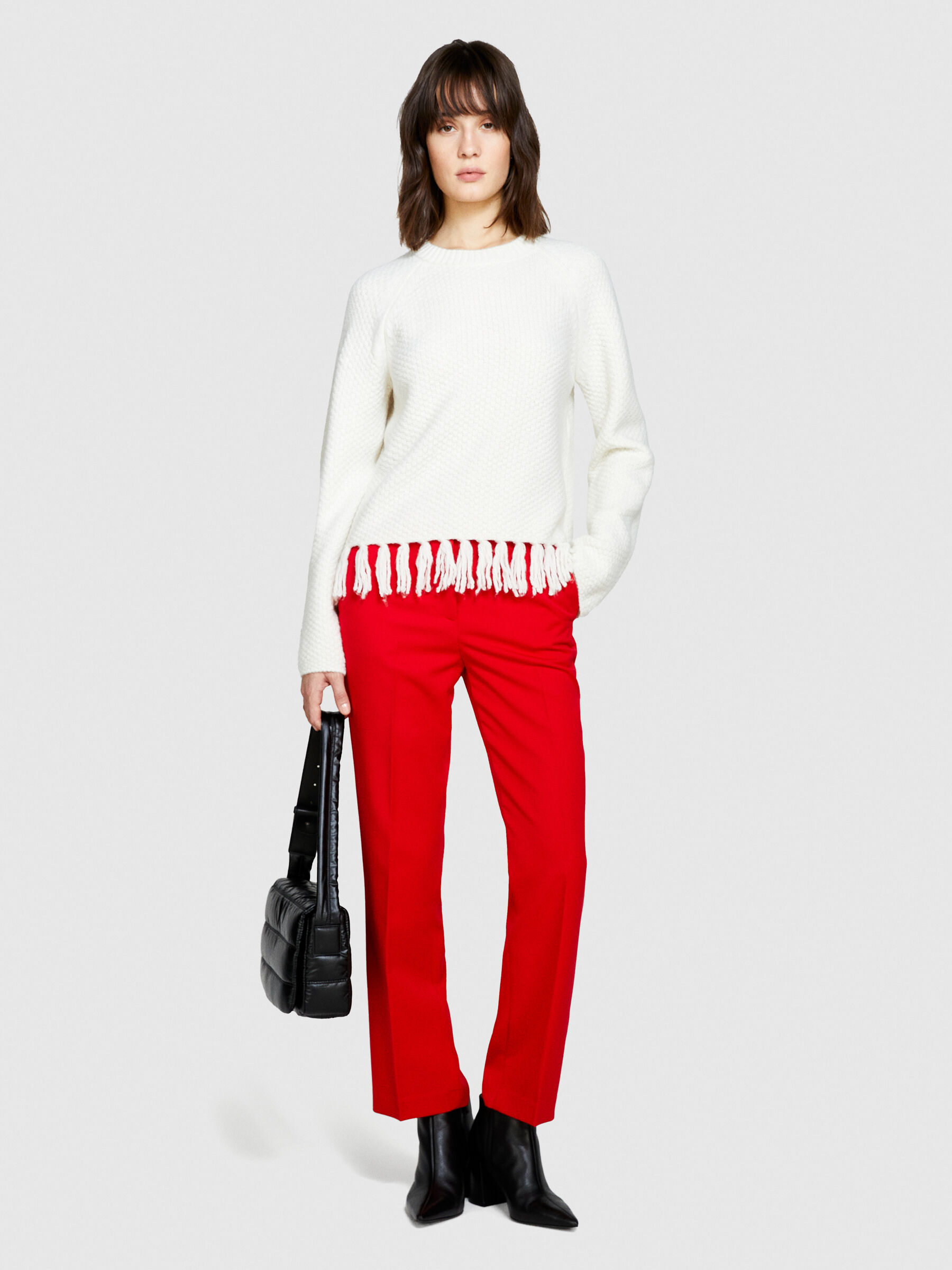 Sweater with fringe White Sisley